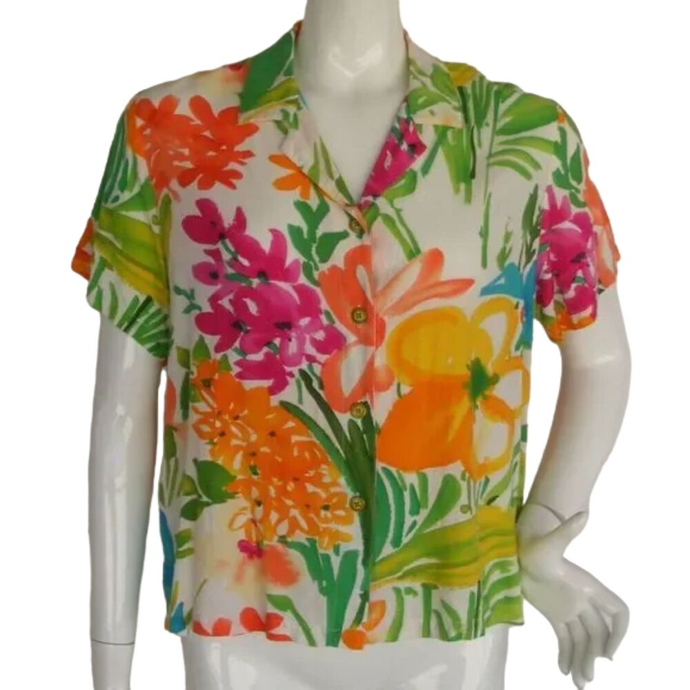 JAMS WORLD Blouse, L, Summer Garden Print, Colorful, SS